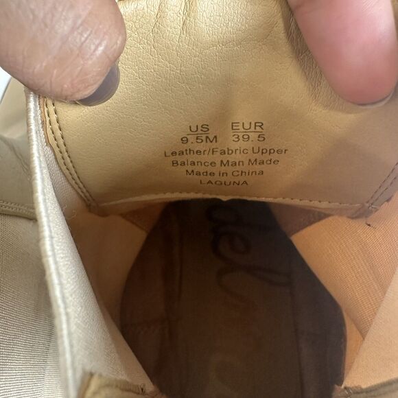 Sam Edelman Laguna Chelsea Boots Womens Size 9.5 Beige Leather WP‎ Pull On Shoes - Picture 12 of 14